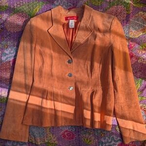 Vintage Ann Klein Suede Apricot Jacket, Lined